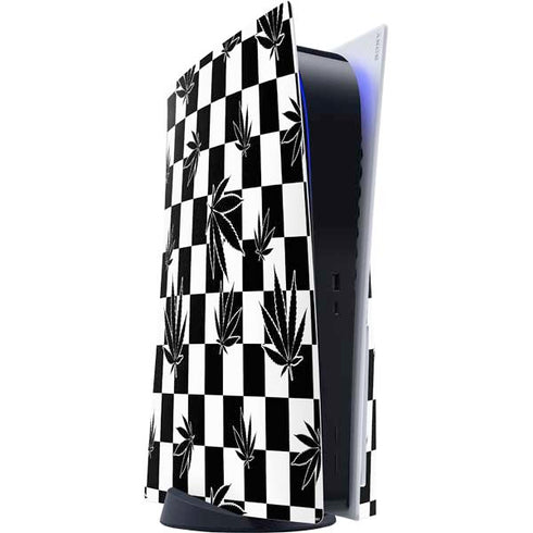 Marijuana Checkered PlayStation PS5 Skins